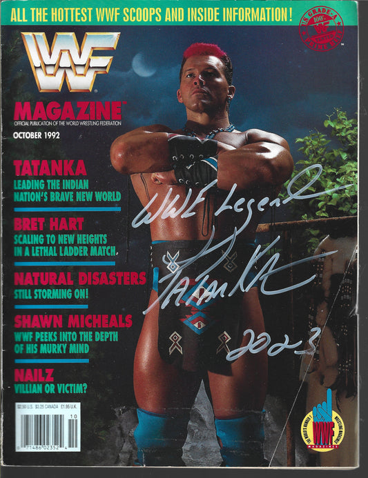 TC4 Tatanka Autographed Vintage Wrestling Magazine w/COA
