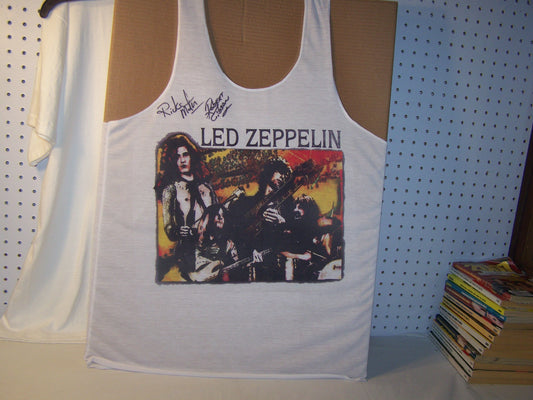A33 Led Zeppelin Tank Top Tee Shirt Autographed by the Rock and Roll Express