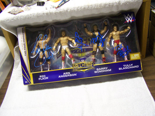 FH1 Four Horsemen Autographed Action Figure Four Pack w/COA Ric Flair Arn Anderson Tully Blanchard Barry Windham