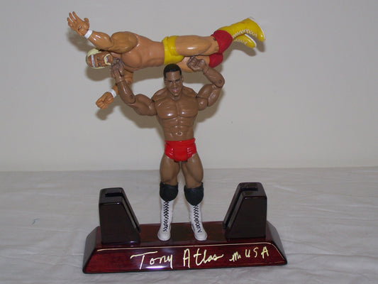 TA1 Tony Atlas Autographed Action Figure signed Display vs Hulk Hogan w/COA