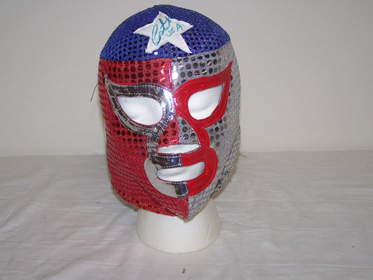 A197 The Patriot ( Tom Brandy ) Autographed Ring Worn Wrestling Mask w/COA
