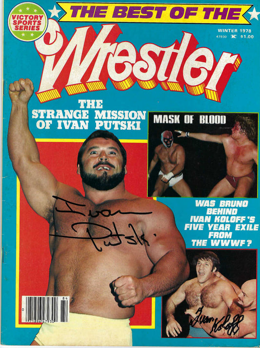 AM531 Ivan Koloff ( Deceased ) Ivan Putski Autographed Vintage Wrestling Magazine w/COA