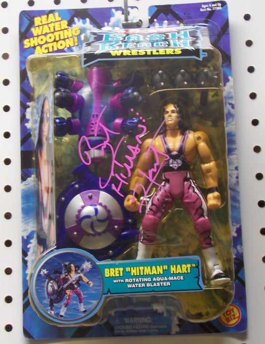 WCW Bash at the Beach Autographed Complete Action Figure Set w/COA Bret Hart Lex Luger Sting Diamond Dallas Page Bill Goldberg