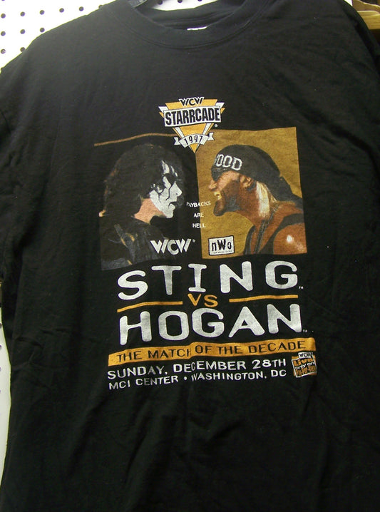 BAT16 WCW Starcade 1997 Sting vs Hogan Original Vintage Tee Shirt Size XL