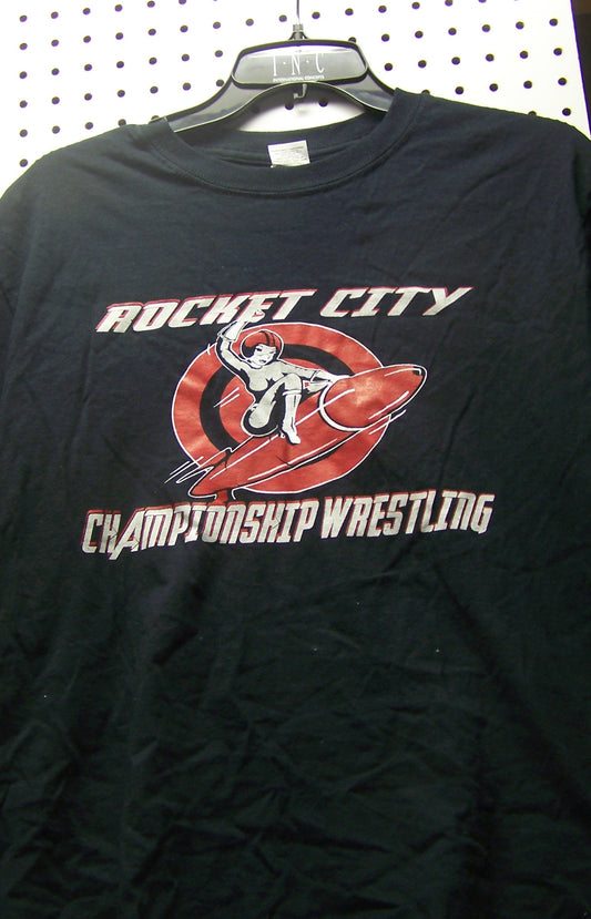 BAT70 Rocket City Championship Wrestling Original Vintage Tee Shirt Size M