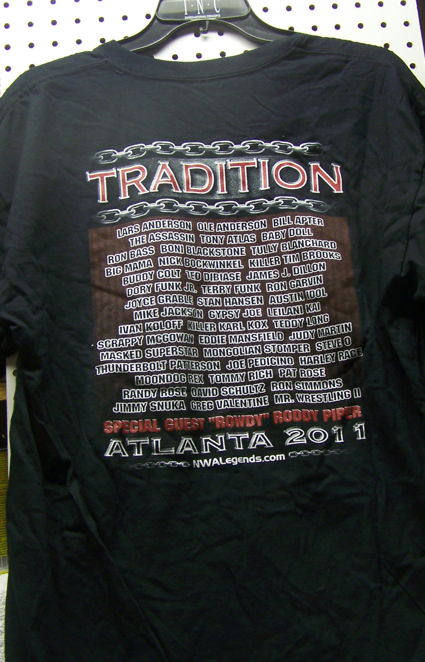 BAT80 2011 Original NWA Wrestling FANFEST Vintage Tee Shirt Roddy Piper Greg Valentine