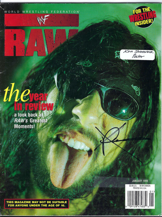 BD105 X-Pac Ken Shamrock Autographed VERY RARE Vintage Wrestling Magazine w/COA