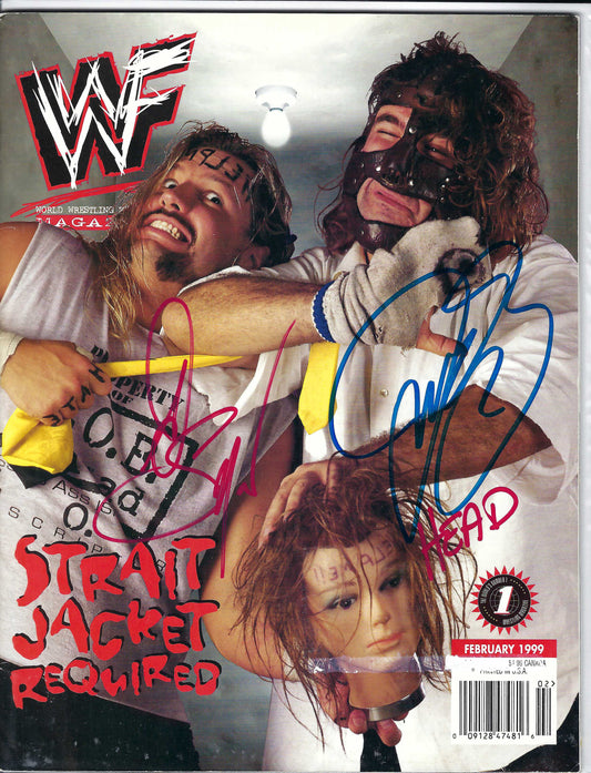 BD107 Mankind Al Snow Head Autographed VERY RARE Vintage Wrestling Magazine w/COA