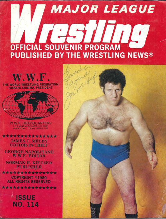 BD109 Joe McHugh Autographed VERY RARE Vintage Wrestling Magazine w/COA