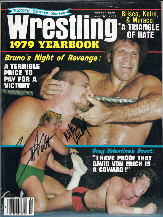 BD110 Greg Valentine Nikolai Volkoff ( Deceased ) Autographed VERY RARE Vintage Wrestling Magazine w/COA