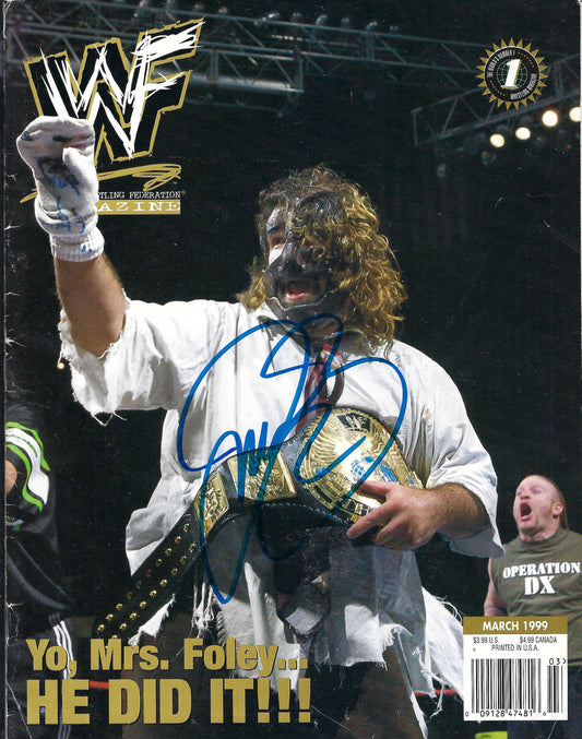 BD116 Mankind Autographed VERY RARE Vintage Wrestling Magazine w/COA