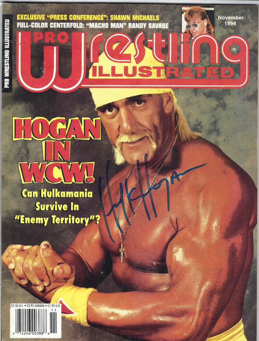 BD120 Hulk Hogan Autographed VERY RARE Vintage Wrestling Magazine w/COA