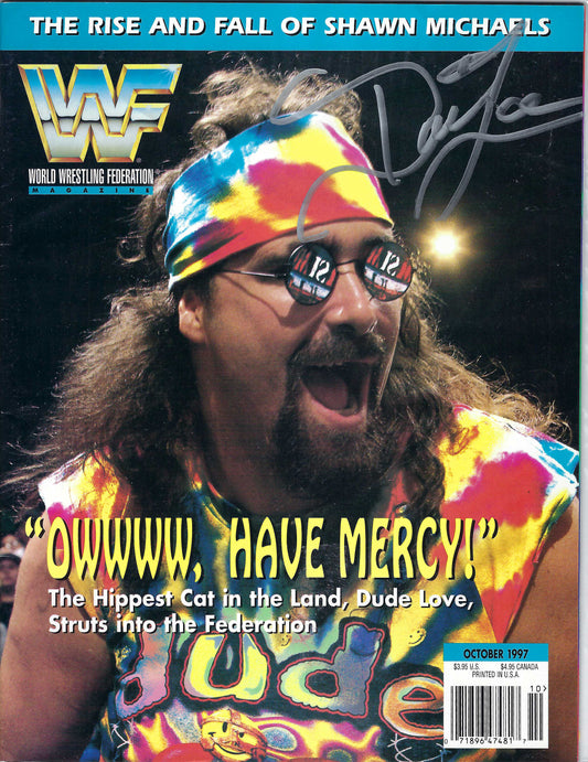 BD139 Dude Love Autographed VERY RARE Vintage Wrestling Magazine w/COA