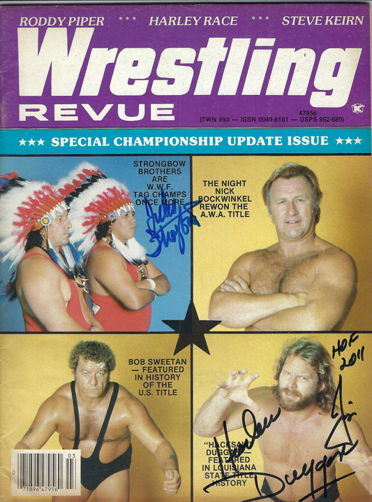 BD158 Chief Jules Strongbow Jim Duggan Scott Casey Autographed VERY RARE Vintage Wrestling Magazine w/COA