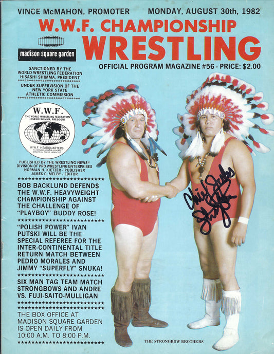 BD178 Chief Jules Strongbow Autographed VERY RARE Vintage Wrestling Magazine w/COA