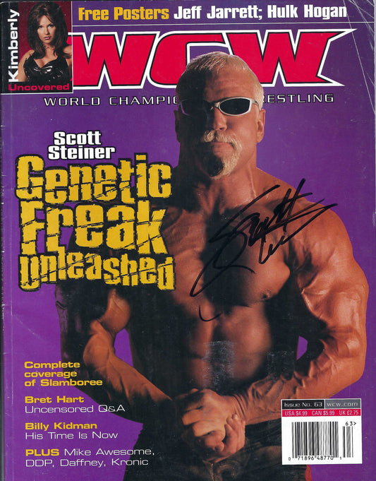 BD180 Scott Steiner Autographed VERY RARE Vintage Wrestling Magazine w/COA
