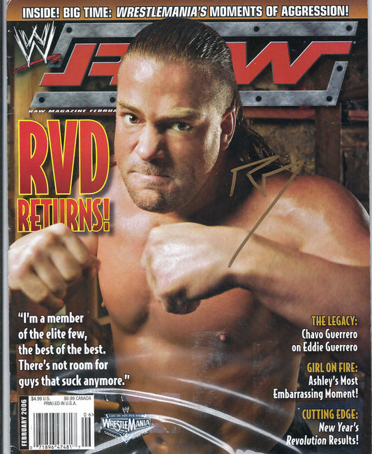 BD185 Rob Van Dam Autographed VERY RARE Vintage Wrestling Magazine w/COA