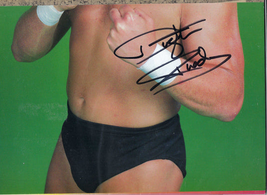 BD189 Dustin Rhodes Autographed VERY RARE Vintage Wrestling Magazine Poster w/COA