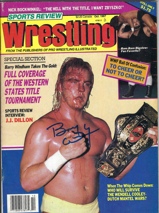 BD193 Barry Windham Autographed VERY RARE Vintage Wrestling Magazine w/COA