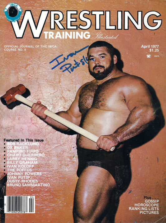 BD194 Ivan Putski Autographed VERY RARE Vintage Wrestling Magazine w/COA