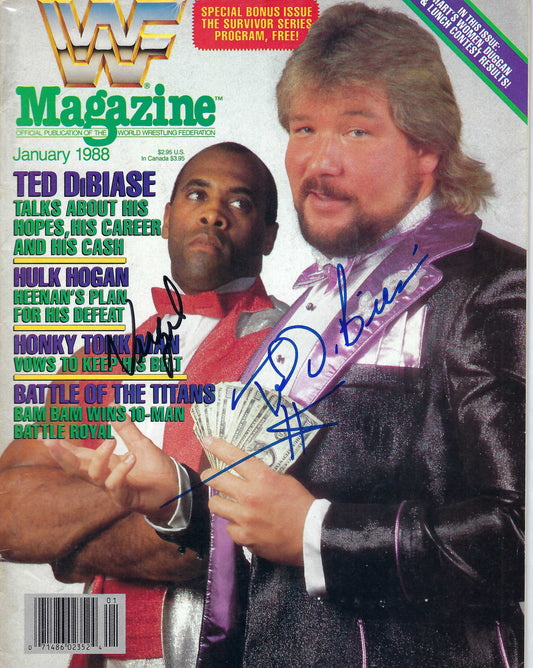 BD208 Ted DiBiase Virgil Autographed VERY RARE Vintage Wrestling Magazine w/COA