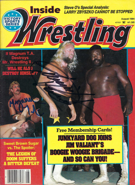 BD215 Jimmy Valiant Magnum TA Autographed VERY RARE Vintage Wrestling Magazine w/COA
