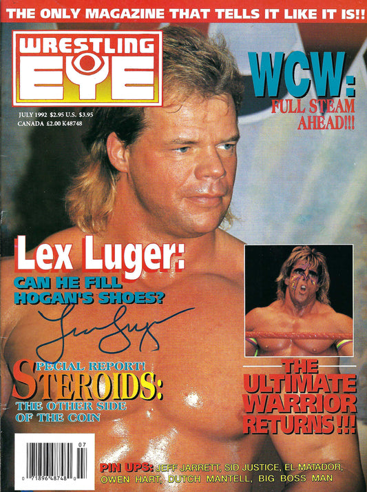 BD222 Lex Luger Sid Autographed VERY RARE Vintage Wrestling Magazine w/COA