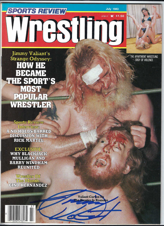 BD239 Jimmy Valiant Autographed VERY RARE Vintage Wrestling Magazine w/COA