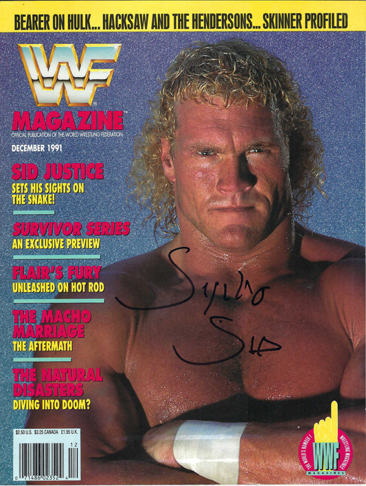 BD244 Sycho Sid Autographed VERY RARE Vintage Wrestling Magazine w/COA