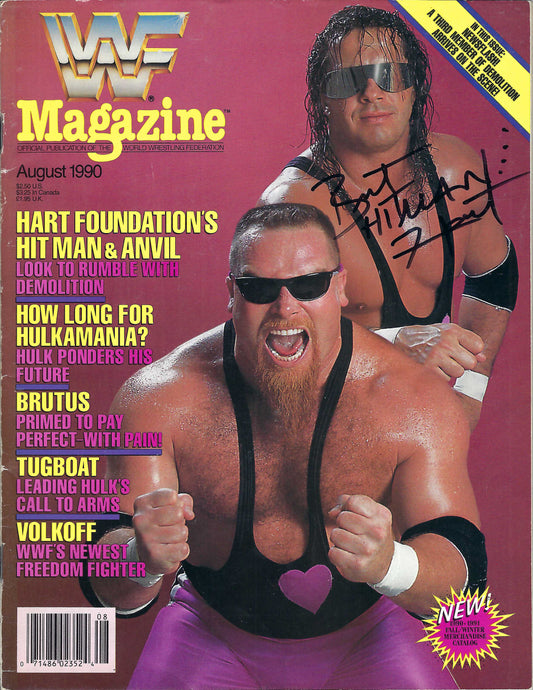 BD246 Bret Hart Autographed VERY RARE Vintage Wrestling Magazine w/COA