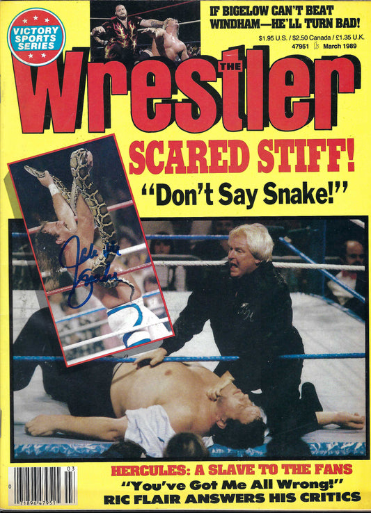 BD250 Jake Roberts VERY RARE Autographed Vintage Wrestling Magazine w/COA