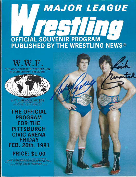 BD265 Tony Garea Rick Martel Autographed Vintage Wrestling Magazine w/COA