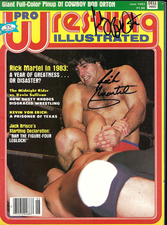 BD277 Rick Martel Bob Orton Autographed Vintage Wrestling Magazine w/COA
