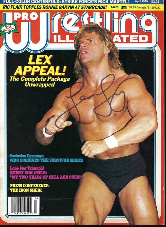 BD279 Lex Luger Rick Martel Autographed Vintage Wrestling Magazine w/COA