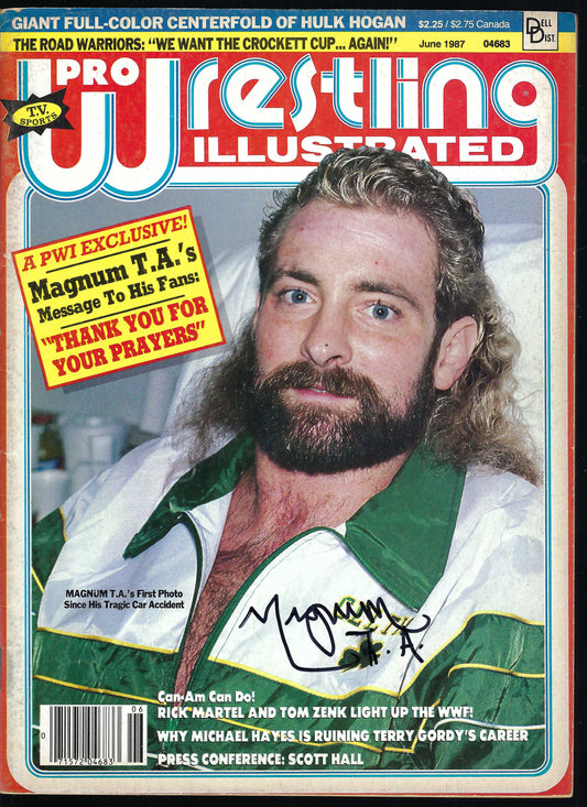 BD289 Magnum TA Hulk Hogan Autographed Vintage Wrestling Magazine w/COA