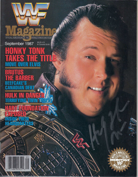 BD49 Honky Tonk Man Autographed Vintage Wrestling Magazine w/COA