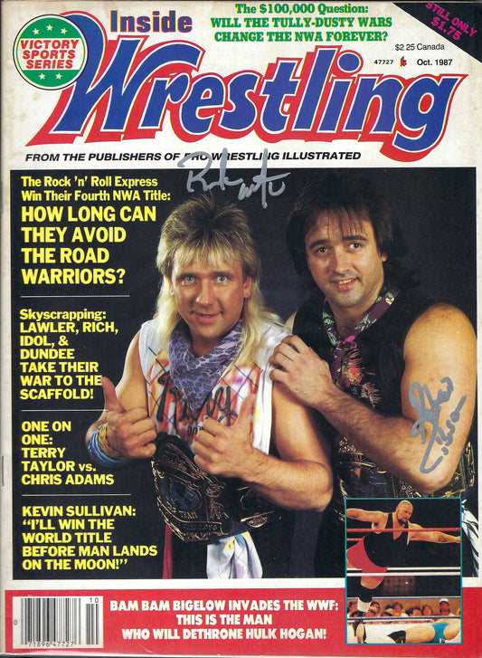 BD60 Rock and Roll Express Autographed Vintage Wrestling Magazine w/COA