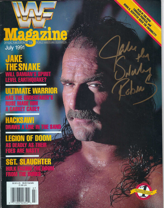 BD68 Jake the Snake Roberts Autographed Vintage Wrestling Magazine w/COA