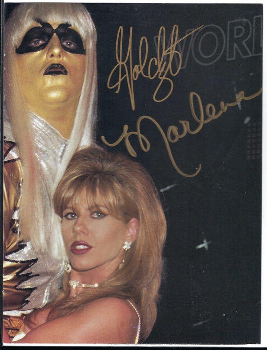 BD76 Goldust Marlena Sid Vicious Autographed Vintage Wrestling Magazine Poster w/COA