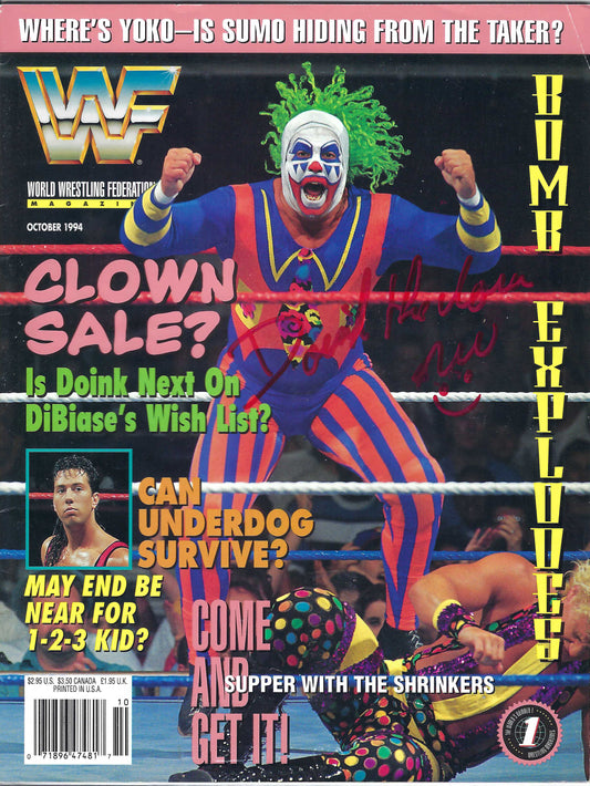 BD79 Doink the Clown RA Autographed Vintage Wrestling Magazine w/COA