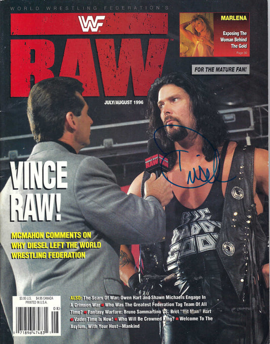 BD82 Diesel Marlena Autographed Vintage Wrestling Magazine w/COA