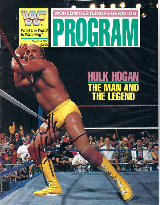 BD87 Hulk Hogan Demolition Autographed Vintage Wrestling Magazine w/COA