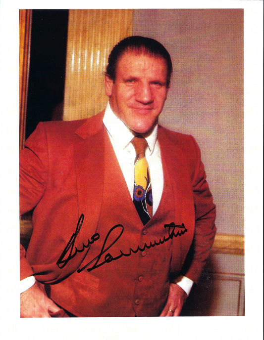 HANDSOME The Living Legend Bruno Sammartino ( Deceased ) Autographed Wrestling Photo w/COA