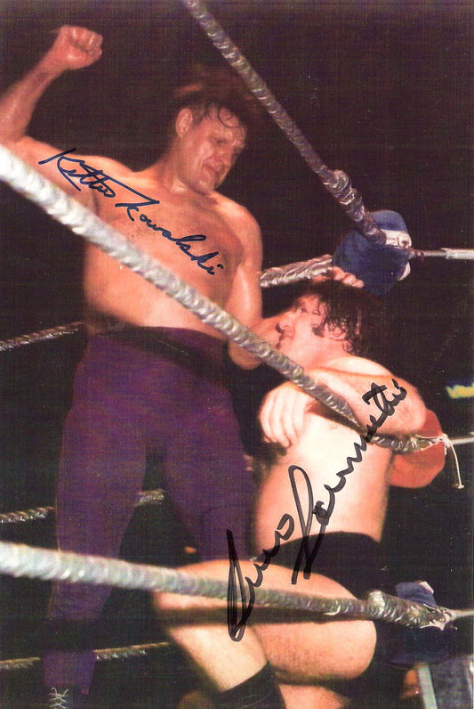 BKK The Living Legend Bruno Sammartino ( Deceased ) Killer Kowalski ( Deceased ) Autographed Wrestling Photo w/COA
