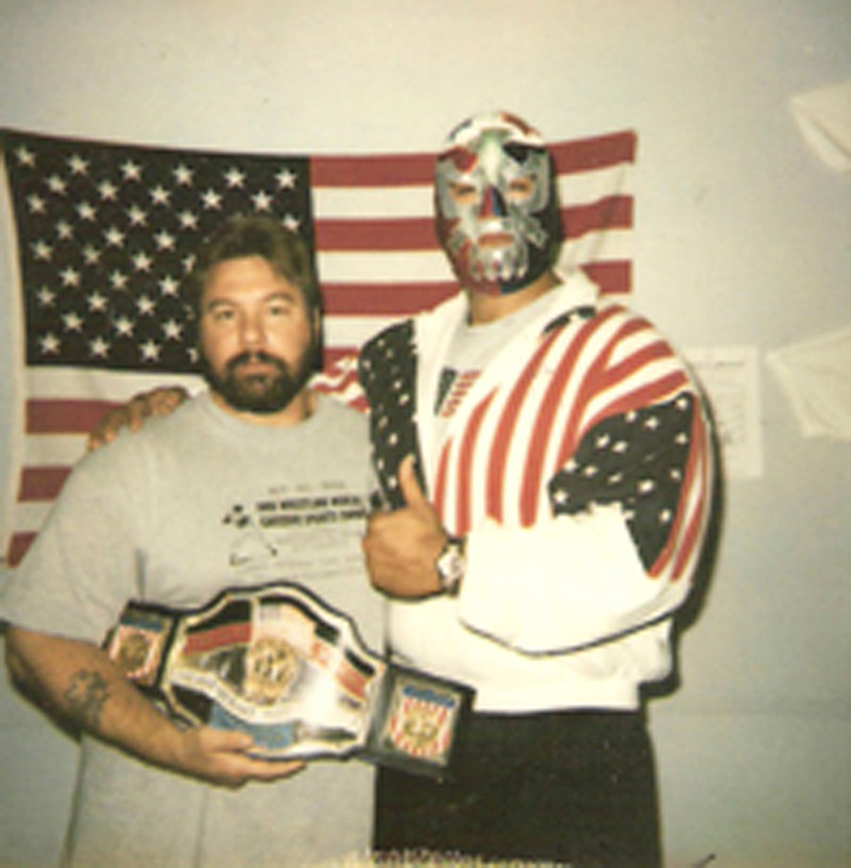 A197 The Patriot ( Tom Brandy ) Autographed Ring Worn Wrestling Mask w/COA