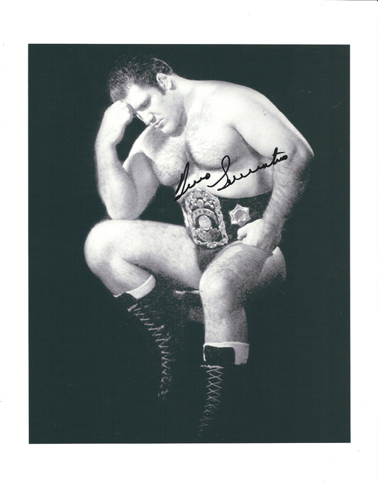 PRAYING The Living Legend Bruno Sammartino ( Deceased ) Autographed Wrestling Photo w/COA