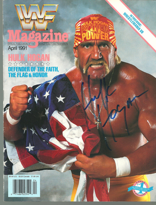 HH6 The Immortal Hulk Hogan signed Vintage Wrestling Magazine w/ COA