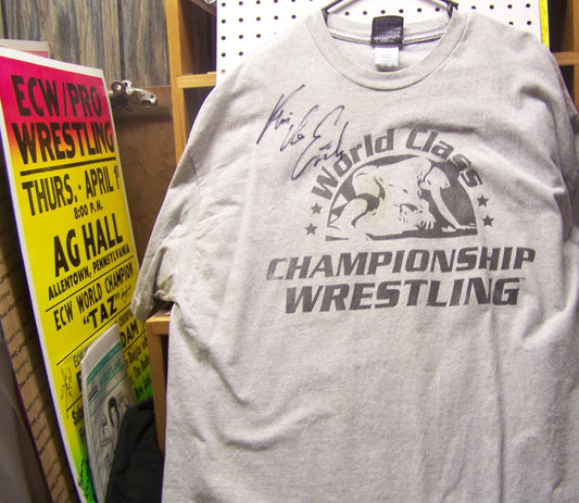 C11 Kevin Von Erich Original World Class Championship Wrestling Autographed Tee Shirt w/COA