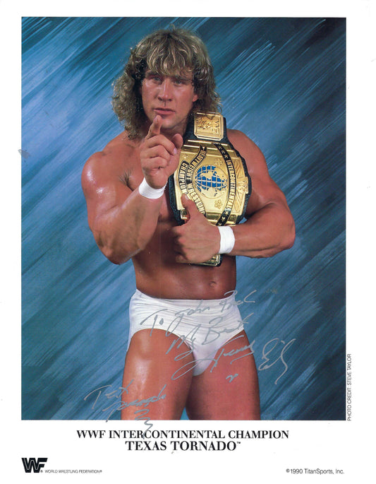 KVE1 Texas Tornado Kerry Von Erich ( Deceased ) Autographed Original WWE Promo JSA Certified