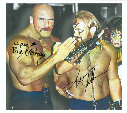 M3163 Kevin Sullivan , Superstar Billy Graham Autographed Wrestling Photo w/COA